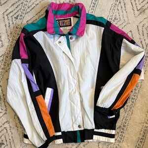 Colorful Retro Windbreaker Jacket size medium